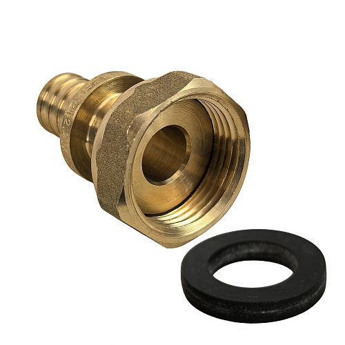 Муфта с накидной гайкой аксиальная, латунь,16х3/4, желтый, RTP