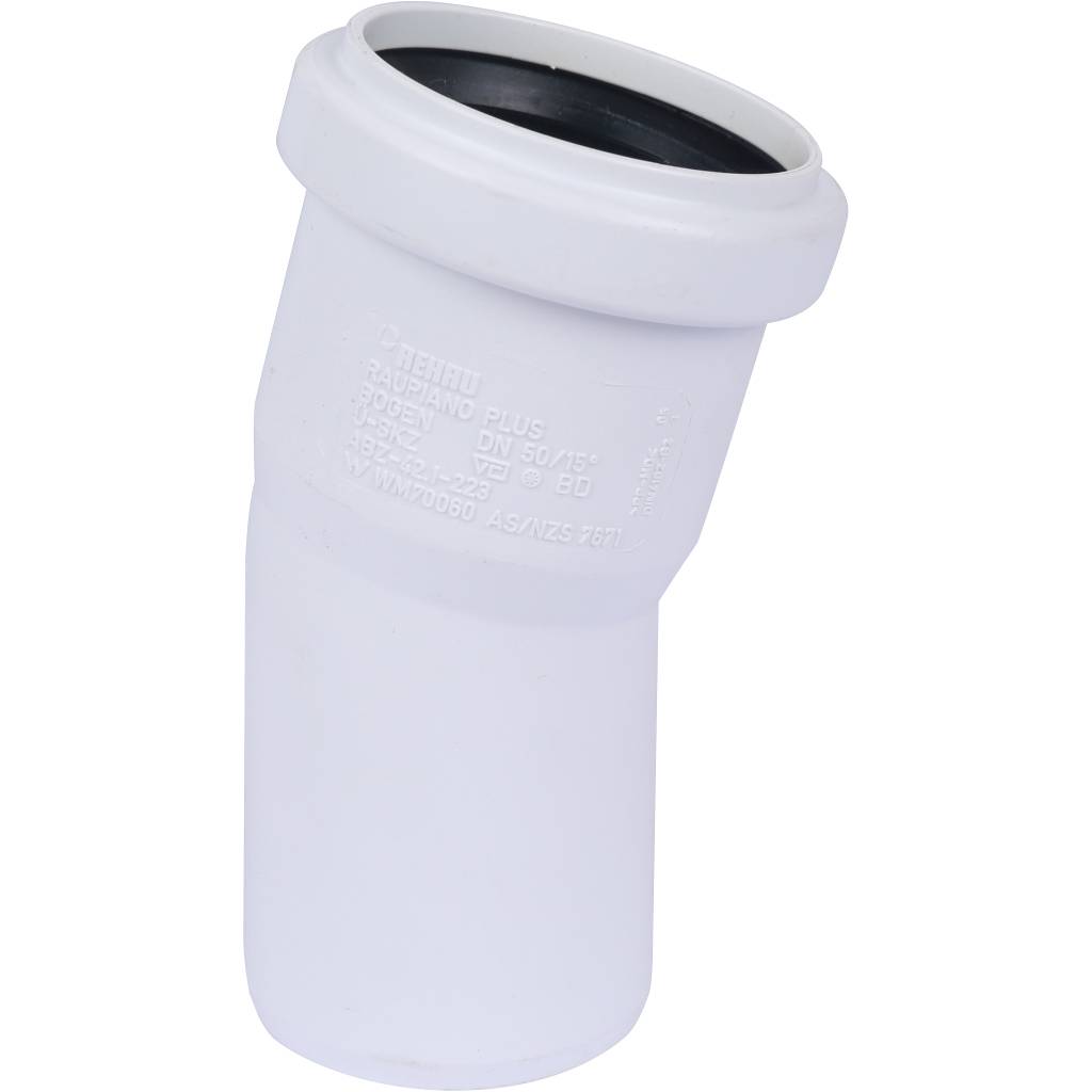 Отвод РЕХАУ RAUPIANO PLUS диам. 50 на 15°, 11210941003