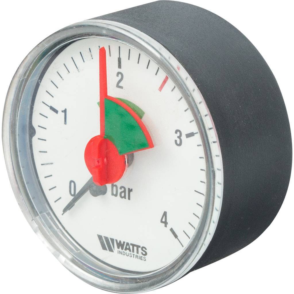 Манометр аксиальный WATTS 50мм 1/4 давление 4 бар