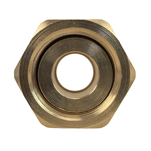 Муфта с накидной гайкой аксиальная, латунь,16х1/2, желтый, RTP