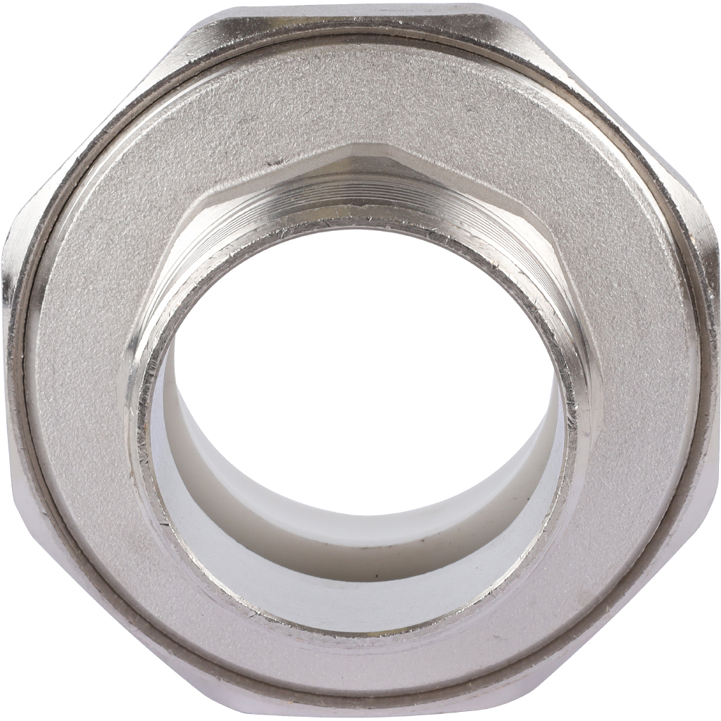 Муфта разъемная Политэк 63х2 с наружной резьбой для полипропиленовых труб под сварку (цвет белый), 7000263002