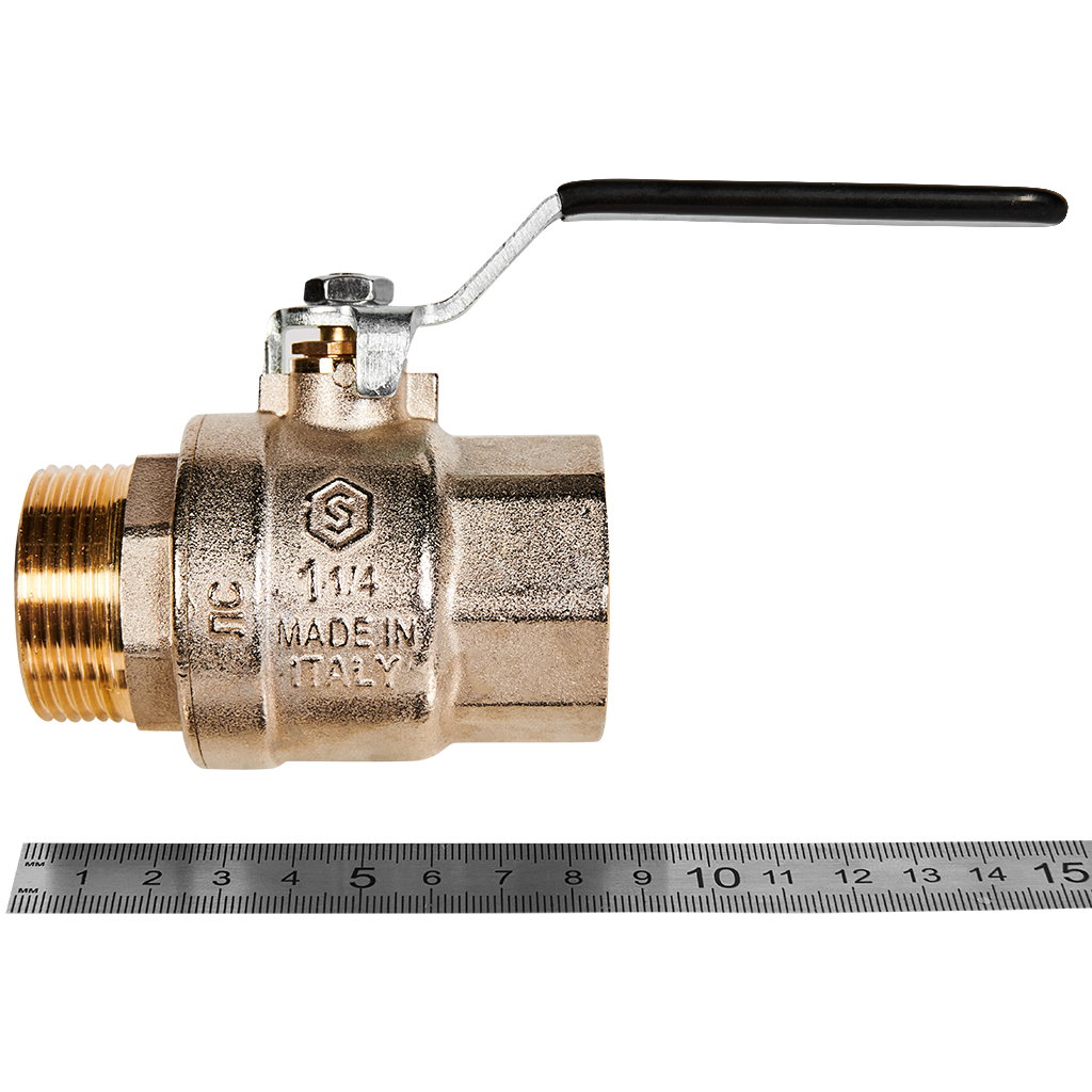 Кран шаровой полнопроходной STOUT ВР/НР ручка рычаг 1 1/4
