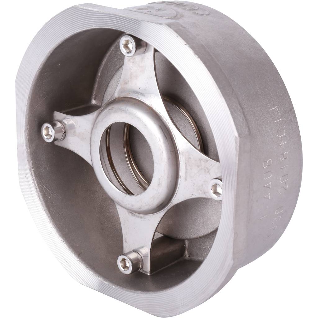 Клапан обратный пружинный ZETKAMA 275I Ду80 Ру40 межфланцевый из нерж. стали, 275I080E51