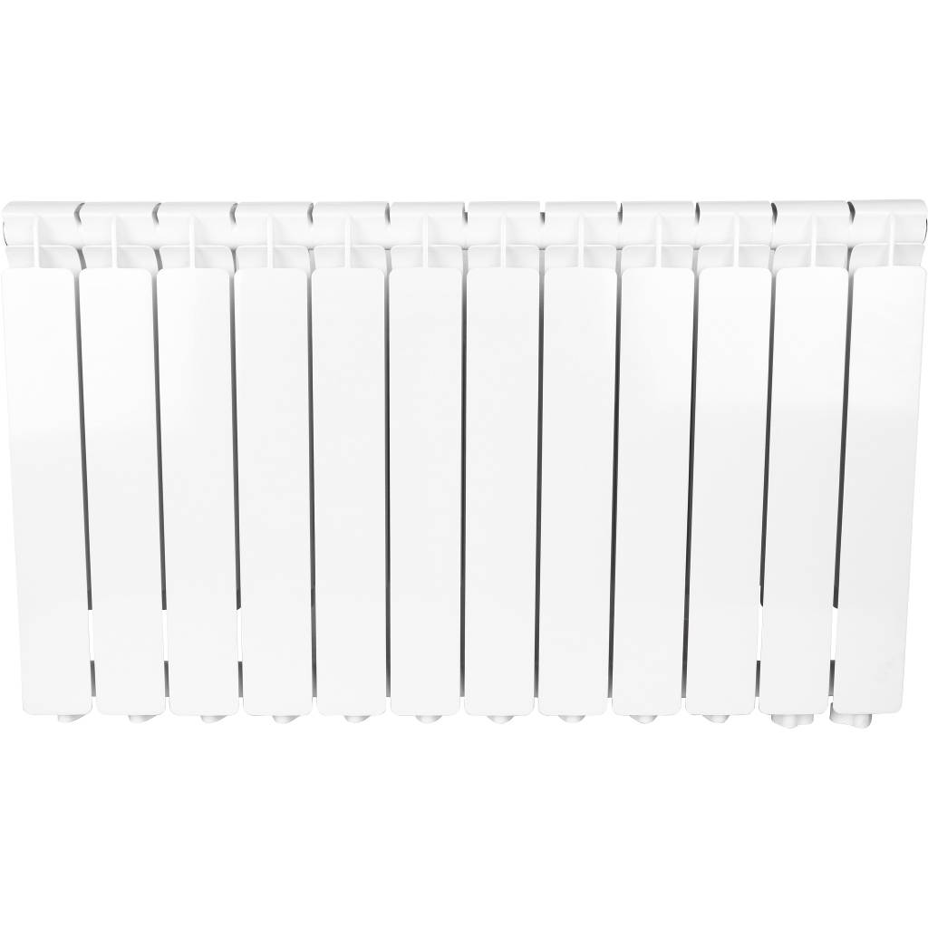 Радиатор алюминиевый STOUT Bravo 500 12 секции нижнее правое подключение (белый RAL 9010), SRA-0120-050012