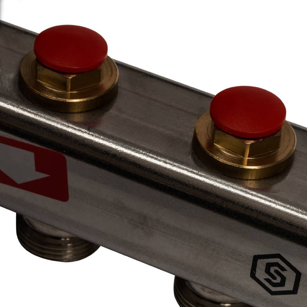 Коллектор из нержавеющей стали в сборе без расходомеров STOUT 3 выхода, SMS 0912 000003