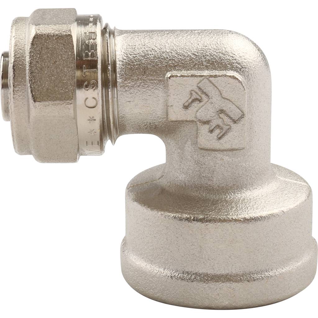 Угольник TIEMME с внутренней резьбой (16х2.0х3/4) для металлопластиковых труб винтовой, 1600061