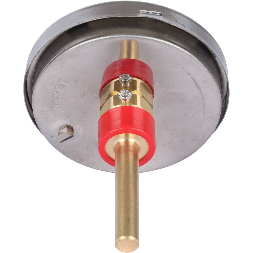 Термометр биметаллический РОСМА 80 мм c гильзой 160 градусов 1/2 осевой шток 64х6 мм  БТ-41.211