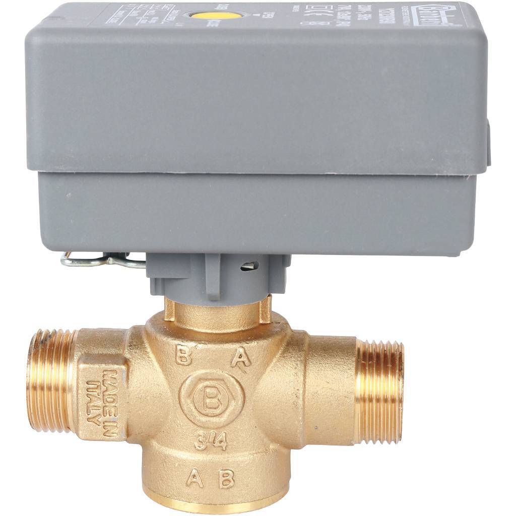 2-Ходовой зональный клапан, сервопривод 230V STOUT с 3-х жильным кабелем 1м., НР 3/4, SVM-0070-200020