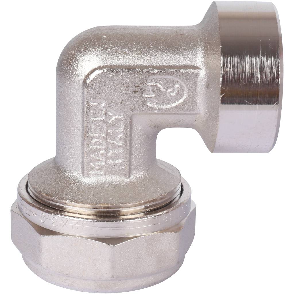 Угольник TIEMME с внутренней резьбой (32х3.0х1) для металлопластиковых труб винтовой, 1600060