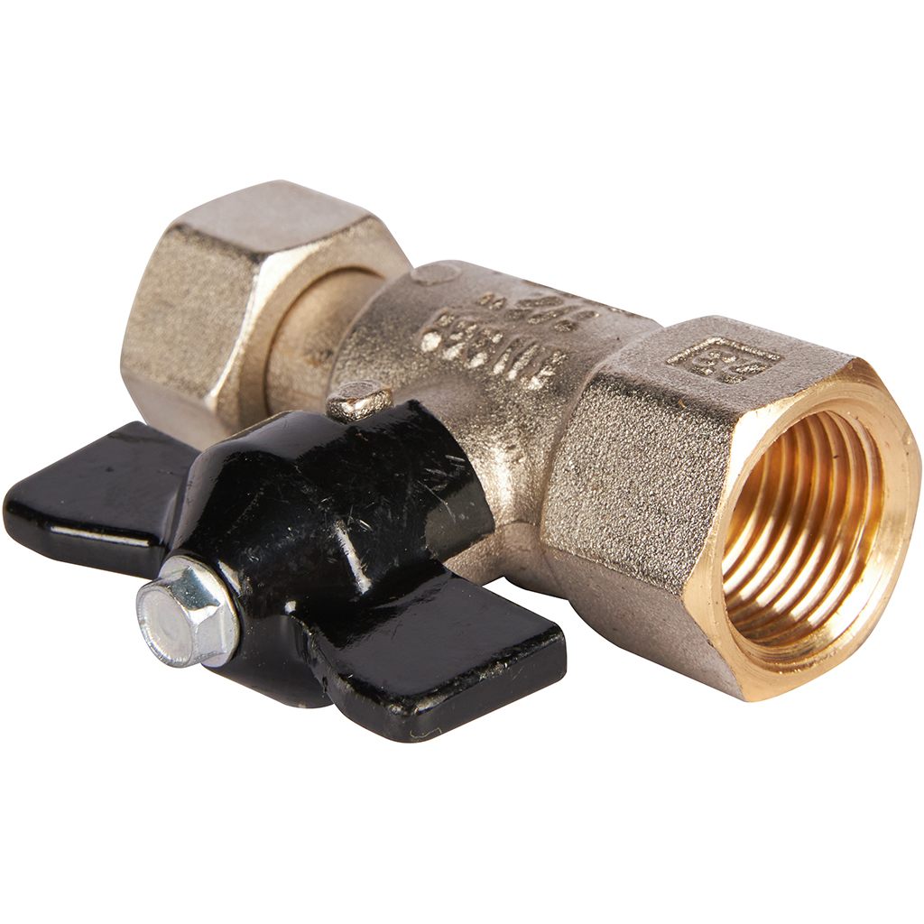 Кран шаровой STOUT с накидной гайкой ВР/накидная гайка, ручка бабочка 1/2x1/2, SVB-0009-000015