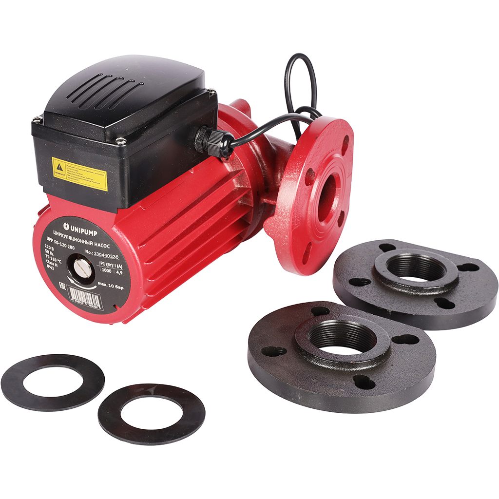 *67031 UNIPUMP  Насос циркуляц. (отопл.) UPF 50-120 280 (Фланцевое присоед.DN50, 220 В, Wмакс - 1000 Вт, Нmax-12м, Qmax - 15 куб.м/час), 67031