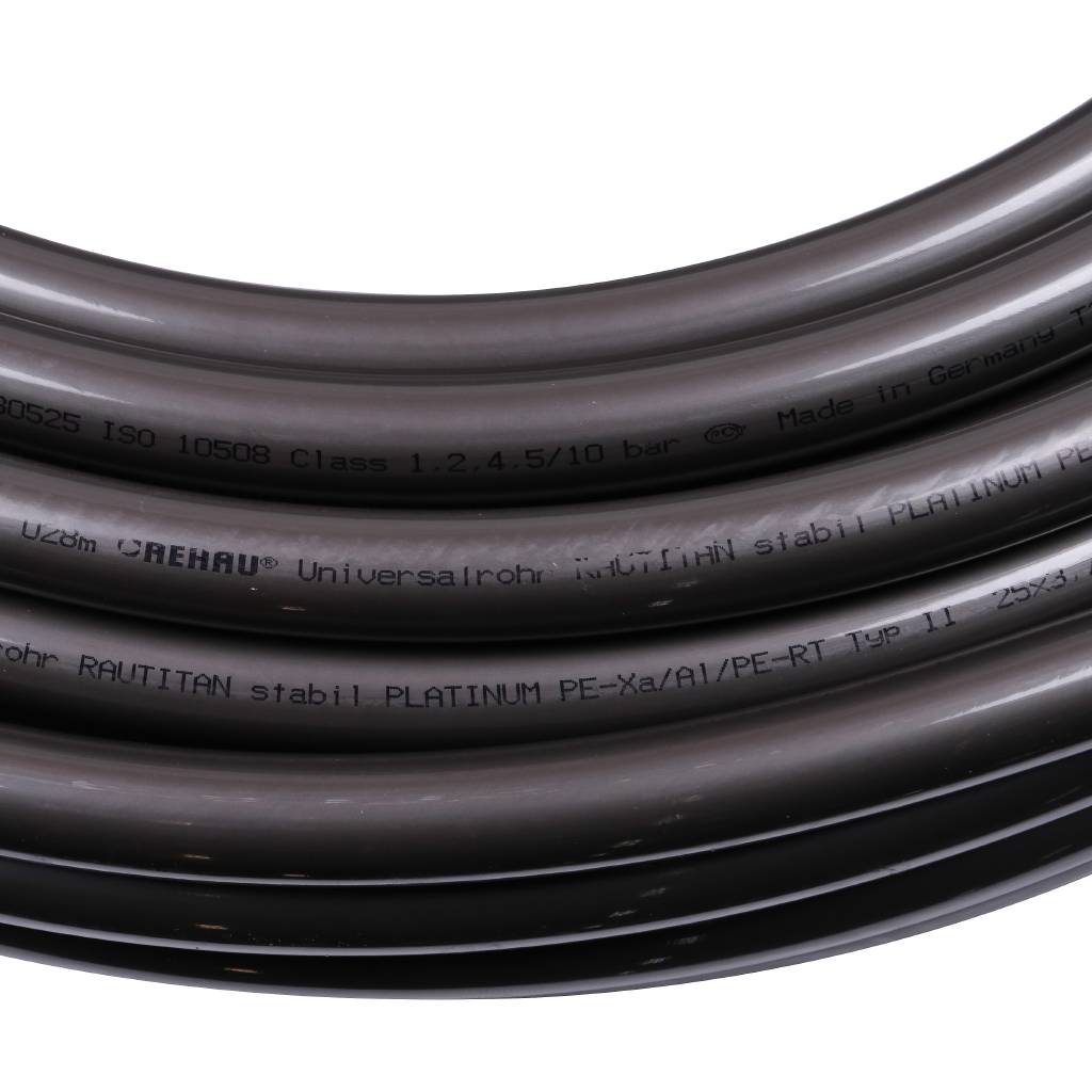 Труба универсальная РЕХАУ RAUTITAN stabil PLATINUM 25х3,7 мм, бухта 50 м из сшитого полиэтилена PEX, 11234071050