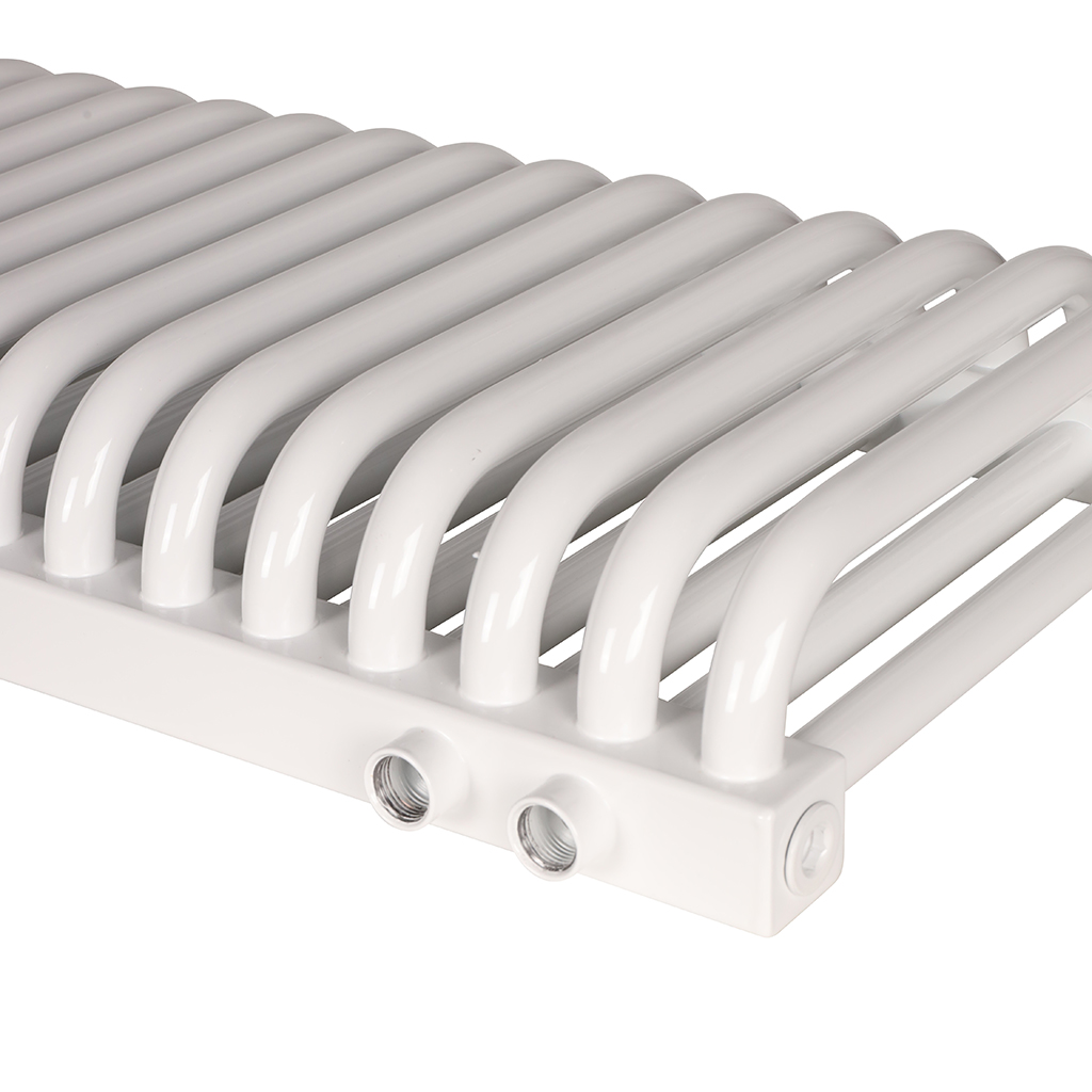 2-х трубчатый радиатор стальной ROMMER RST 2030/27 секций нижнее правое подключение RAL9016, RST-203027-020