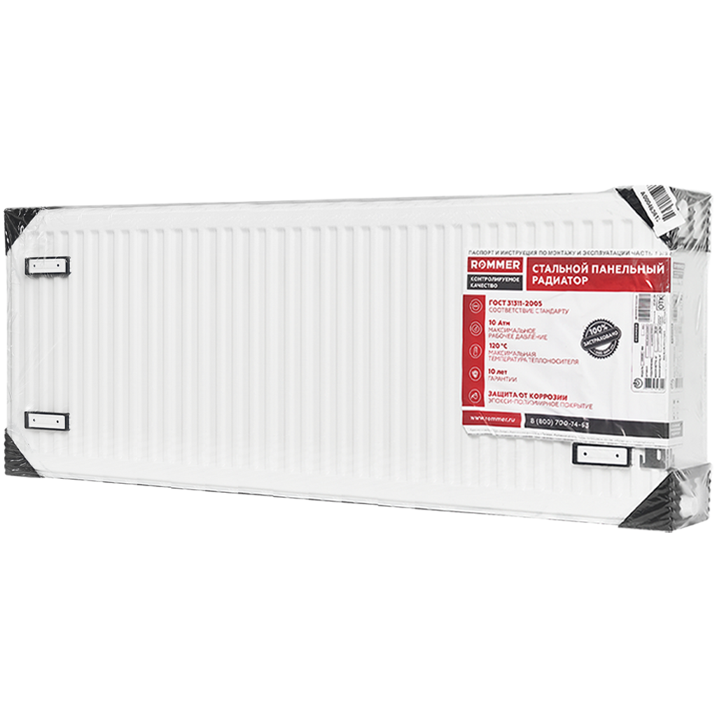 Стальной панельный радиатор ROMMER Ventil 33/300/1500 нижнее правое подключение