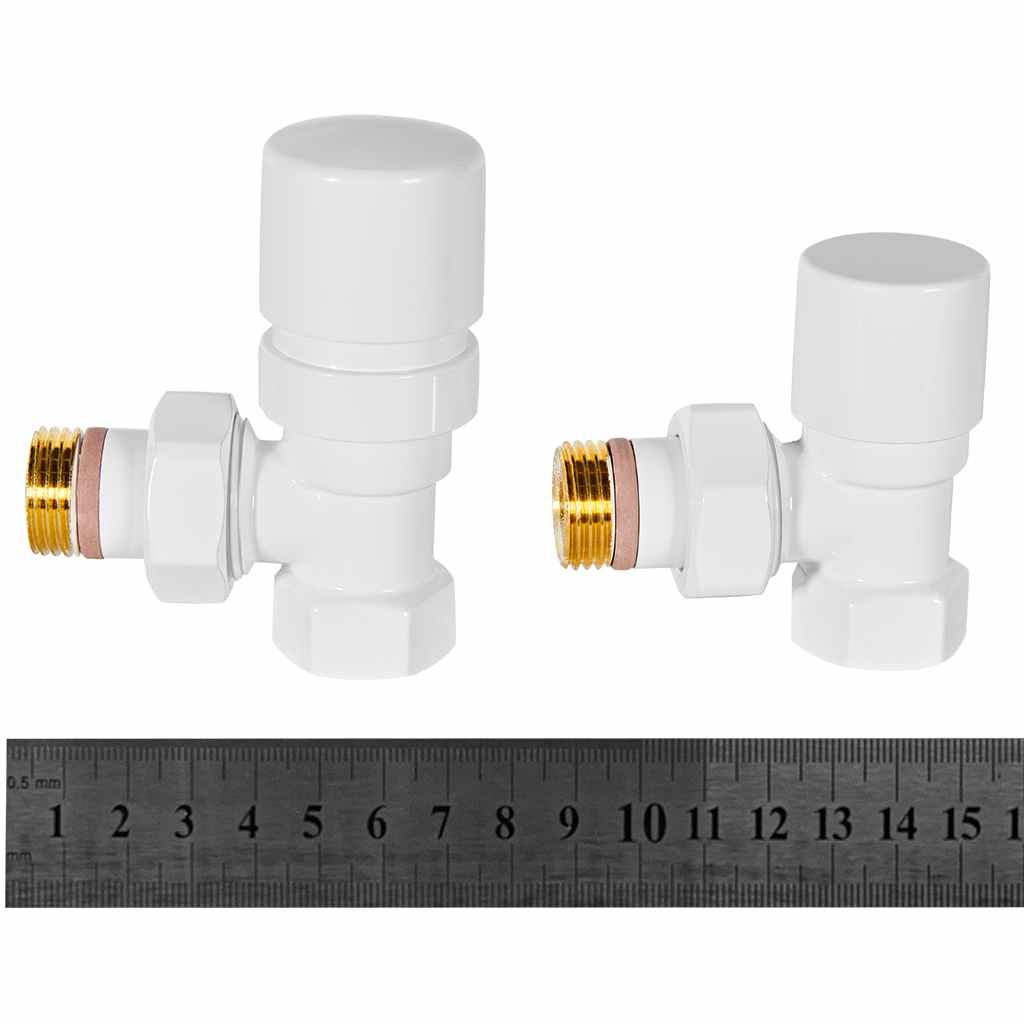Комплект клапанов термостатических STOUT Design белый, угловой 1/2, SVTDK-0002-000015W