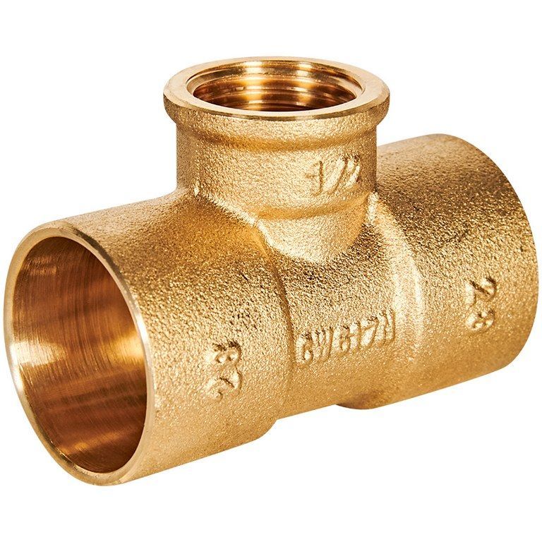 Тройник JINTIAN ВП-ВР-ВП 28x1/2x28 из латуни под пайку JT-141302812