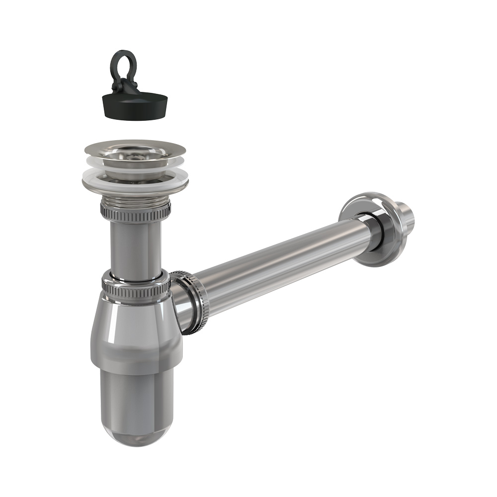 AlcaPlast A437 AlcaPlast Сифон для умывальника DN32 с донным клапаном 5/4 , металл