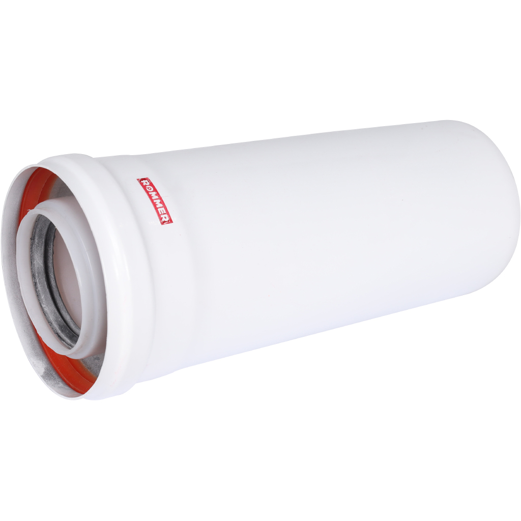 Удлинитель дымохода конденсационный коаксиальный ROMMER D60(п-м)/100(м-п), L250, RCA-8610-000250