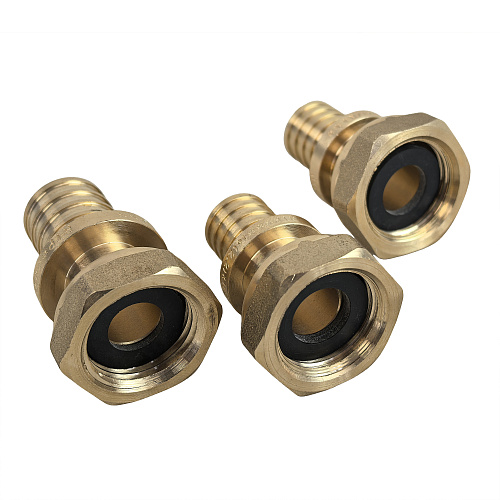 Муфта с накидной гайкой аксиальная, латунь,16х1/2, желтый, RTP