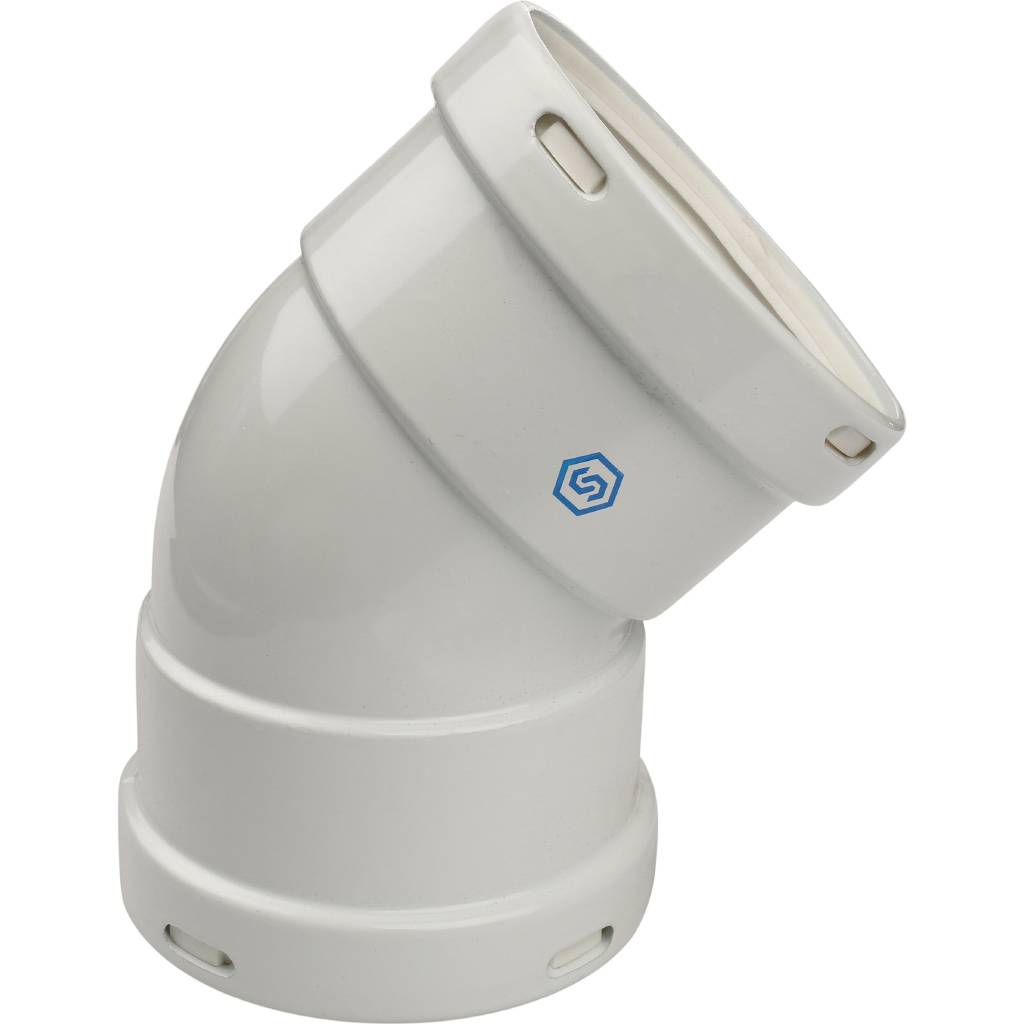 Элемент дымохода STOUT отвод 45° м/м DN80, SCA-0080-020045