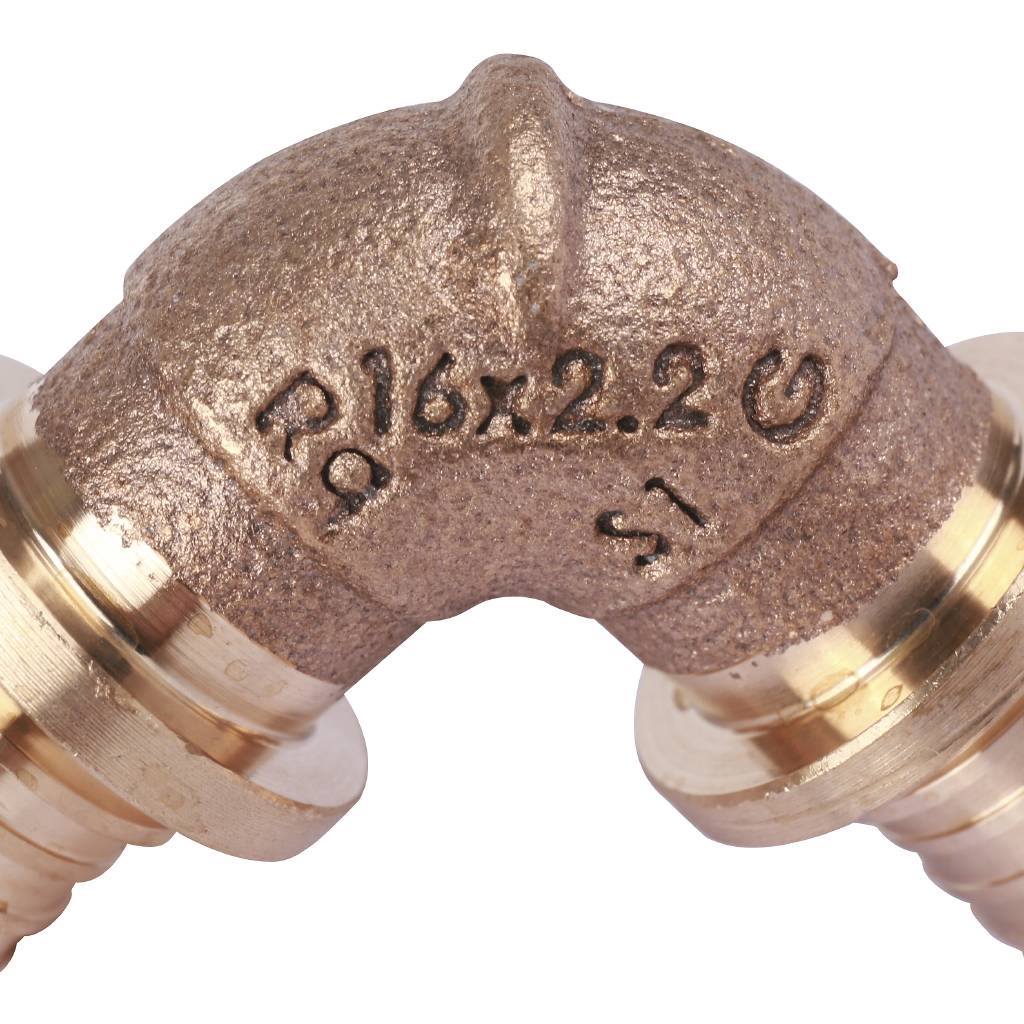 Угольник РЕХАУ RAUTITAN 90° 16 RX для труб из сшитого полиэтилена аксиальный, 13777011001