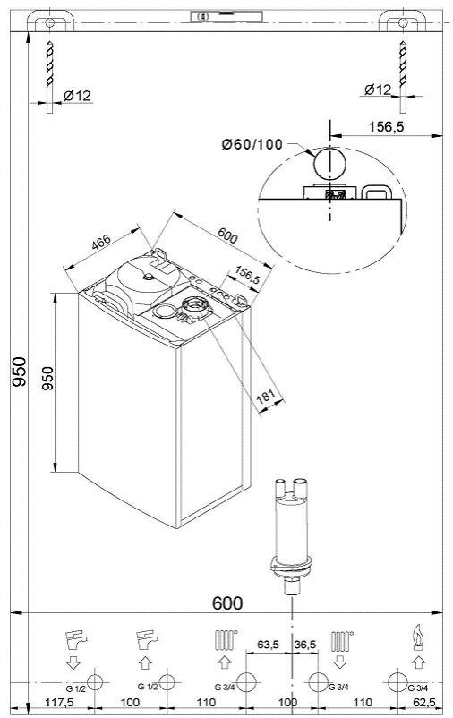 Газовый настенный котел Baxi NUVOLA Duo-tec + 24 конденсационный