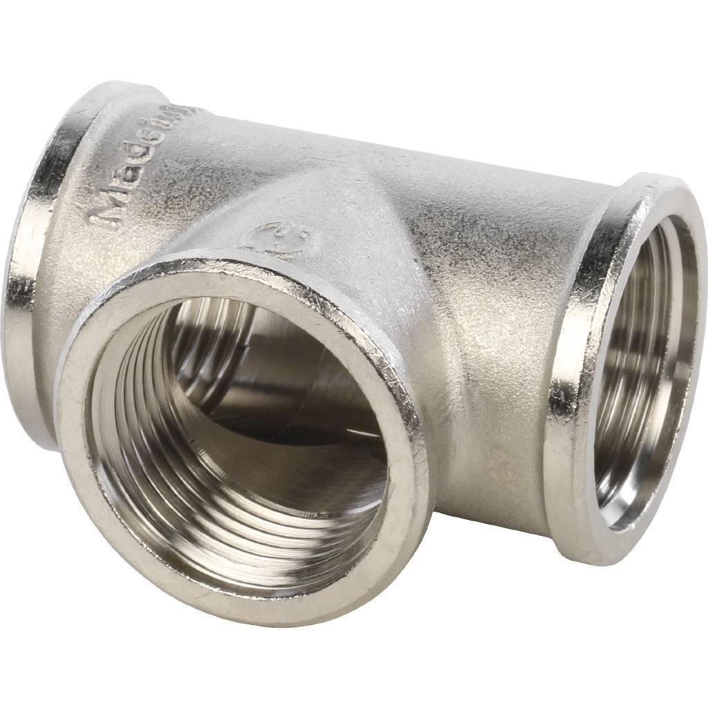 Тройник STOUT ВВ никелированный 1, SFT-0020-000001