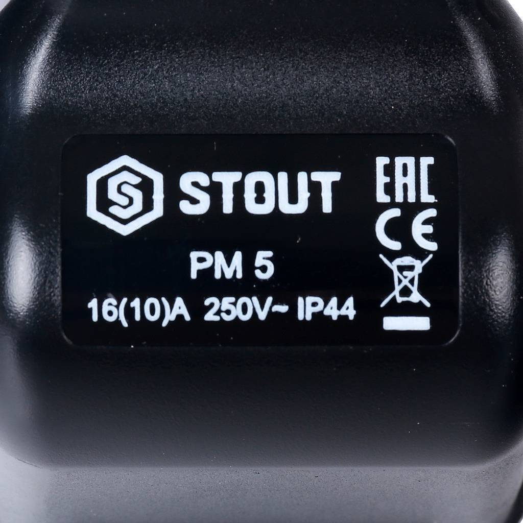 Реле давления для водоснабжения STOUT PM5G, 1-5 бар,1/4 ,с накидной гайкой