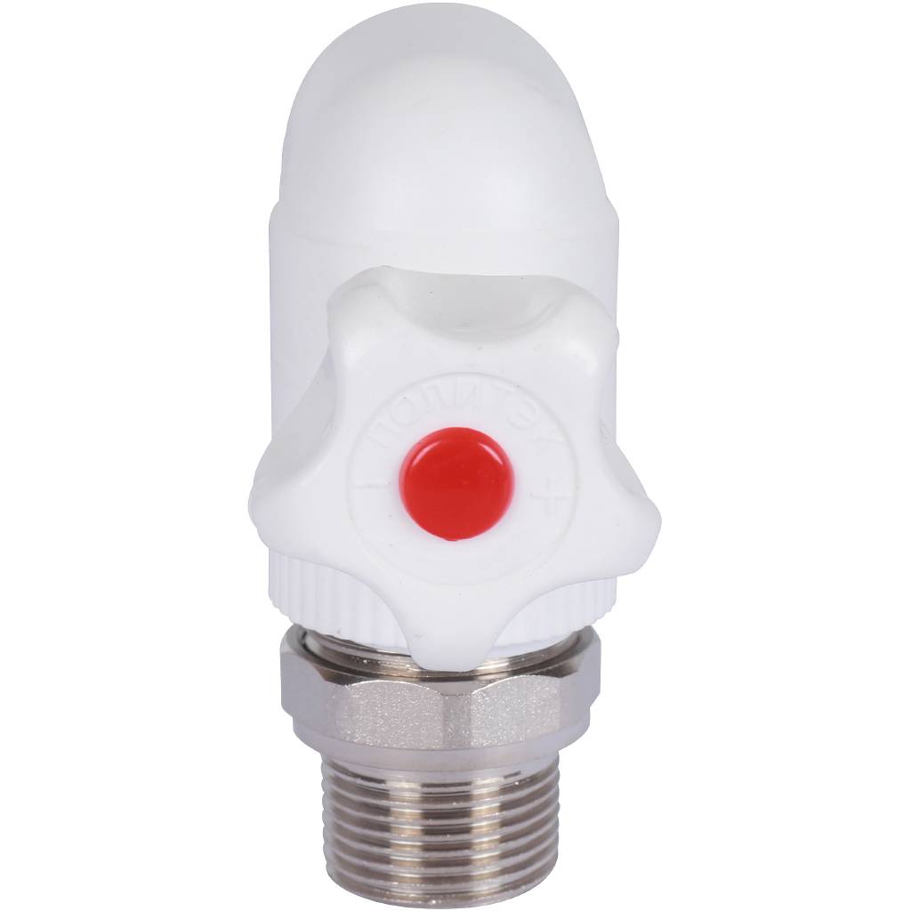 Кран шаровой Политэк 25х3/4 для радиатора угловой для полипропиленовых труб под сварку (цвет белый), 9999022534