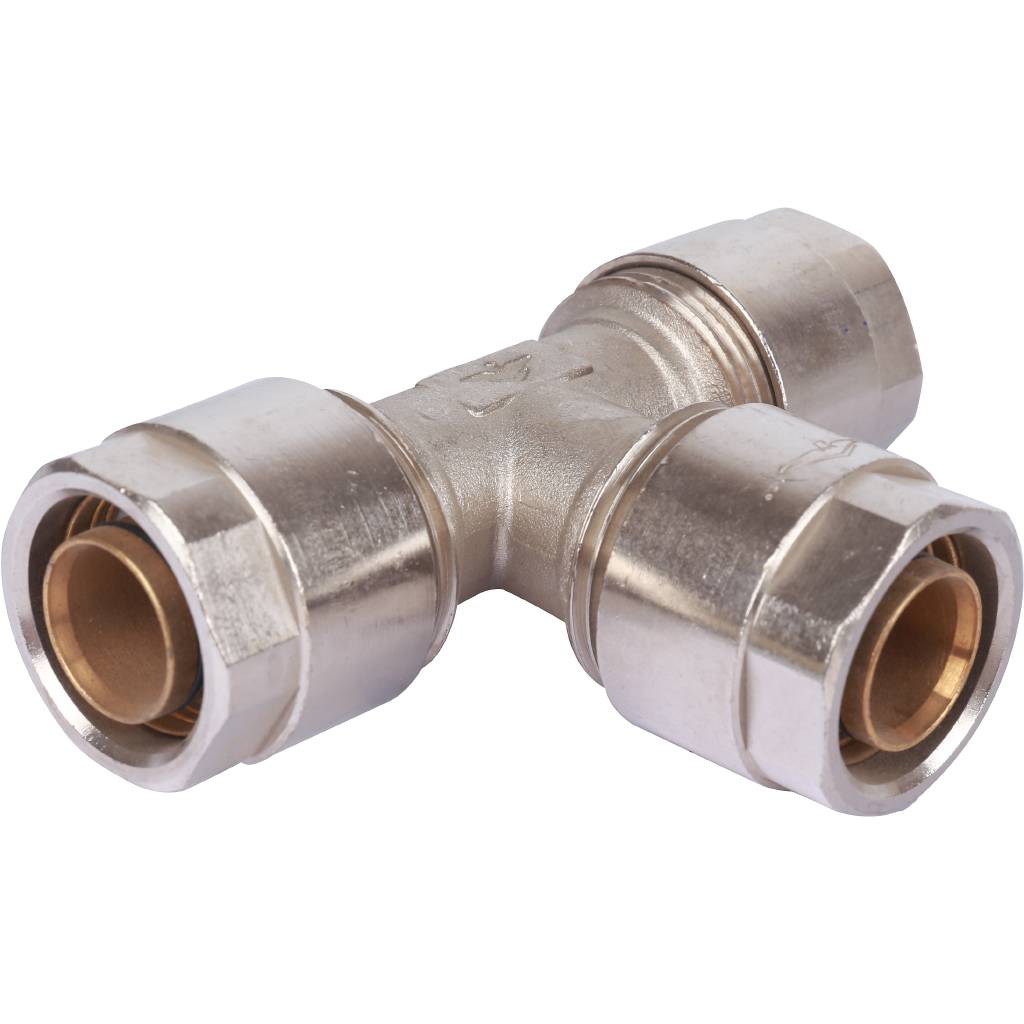 Тройник Prandelli Multyrama (26х3,0) для металлопластиковых труб винтовой, 103.09.02.6