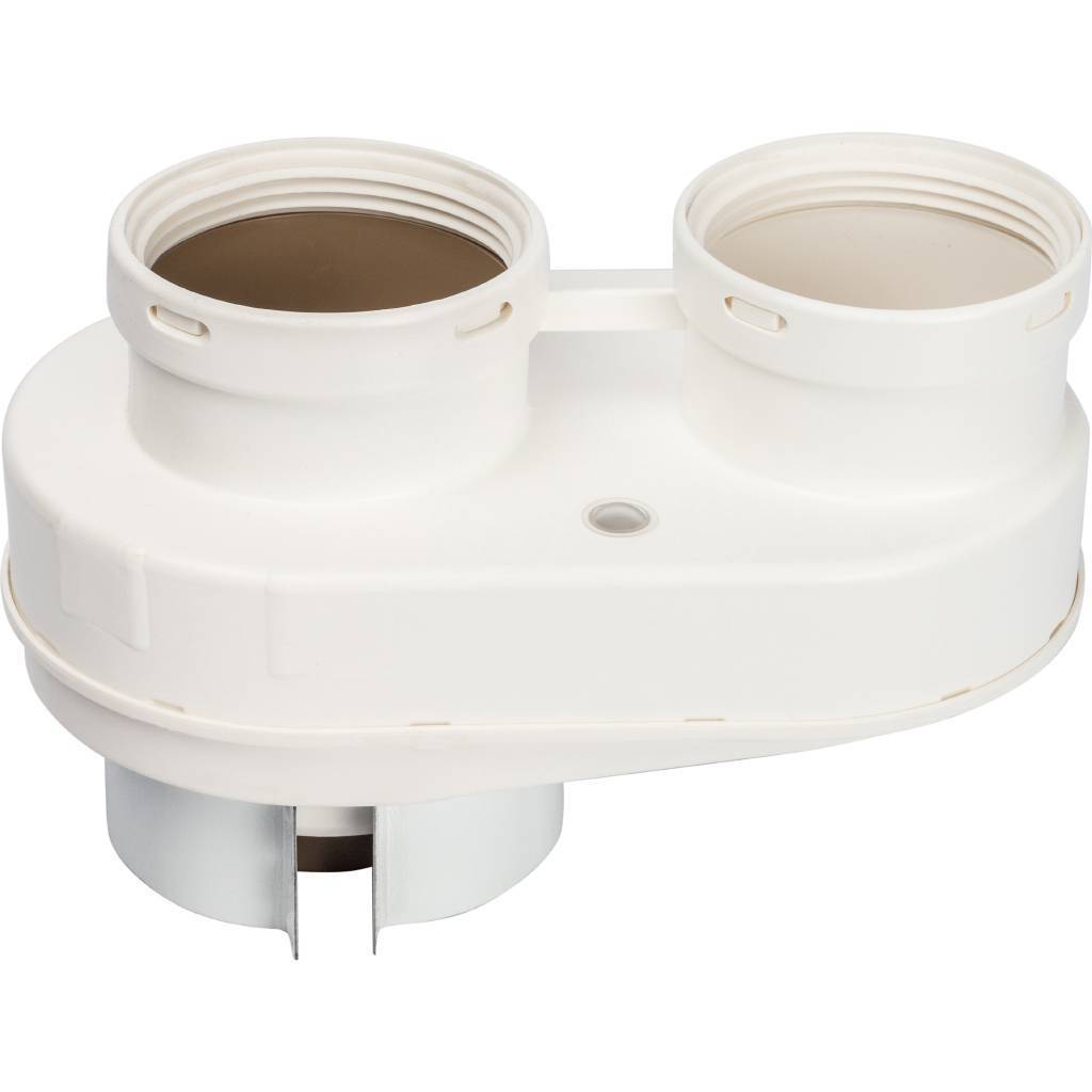 *SCA-8080-230002 STOUT Элемент дымохода DN80/80 адаптер для подкл. разд. труб (совместимый  Vaillant,Ptotherm New ) PP-Ryton, SCA-8080-230002