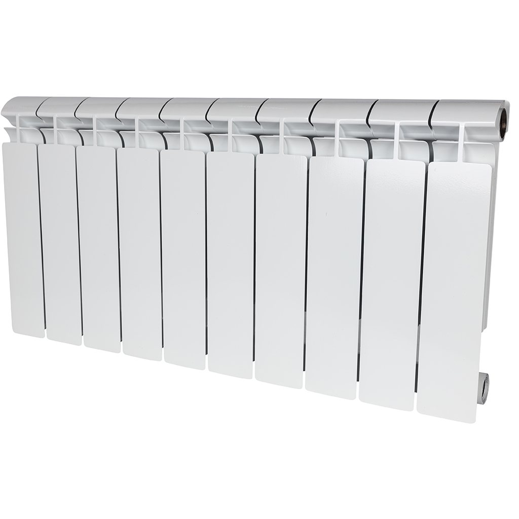 Радиатор биметаллический STOUT ALPHA 350 10 секций боковое подключение (белый RAL 9016), SRB-2310-035010