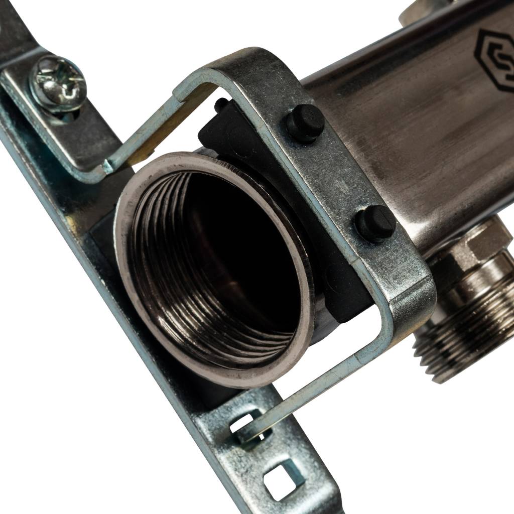 Коллектор из нержавеющей стали для радиаторной разводки STOUT 2 выхода, SMS 0923 000002