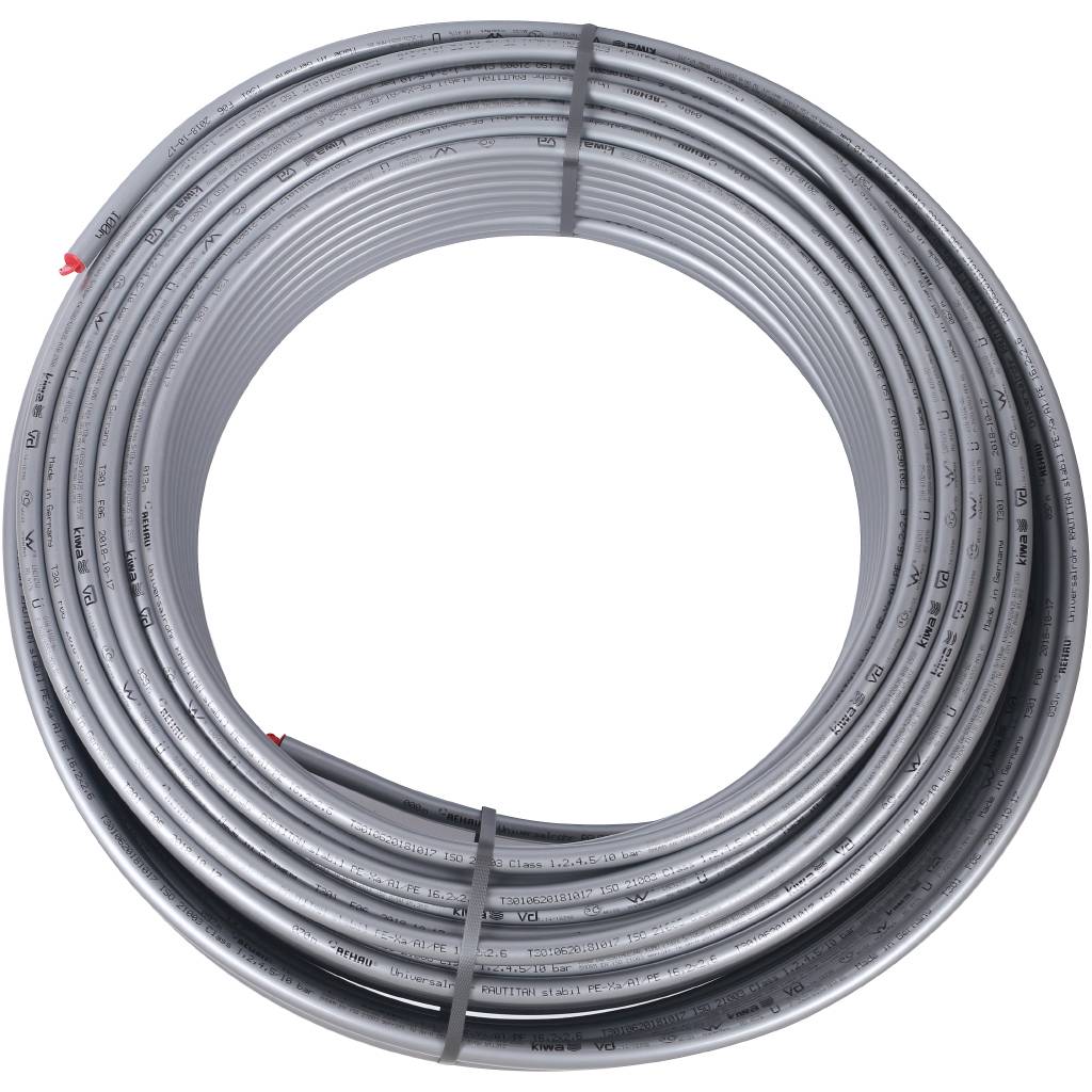 Труба универсальная РЕХАУ RAUTITAN stabil 16.2х2.6 мм, бухта 100 м из сшитого полиэтилена, 13715591100