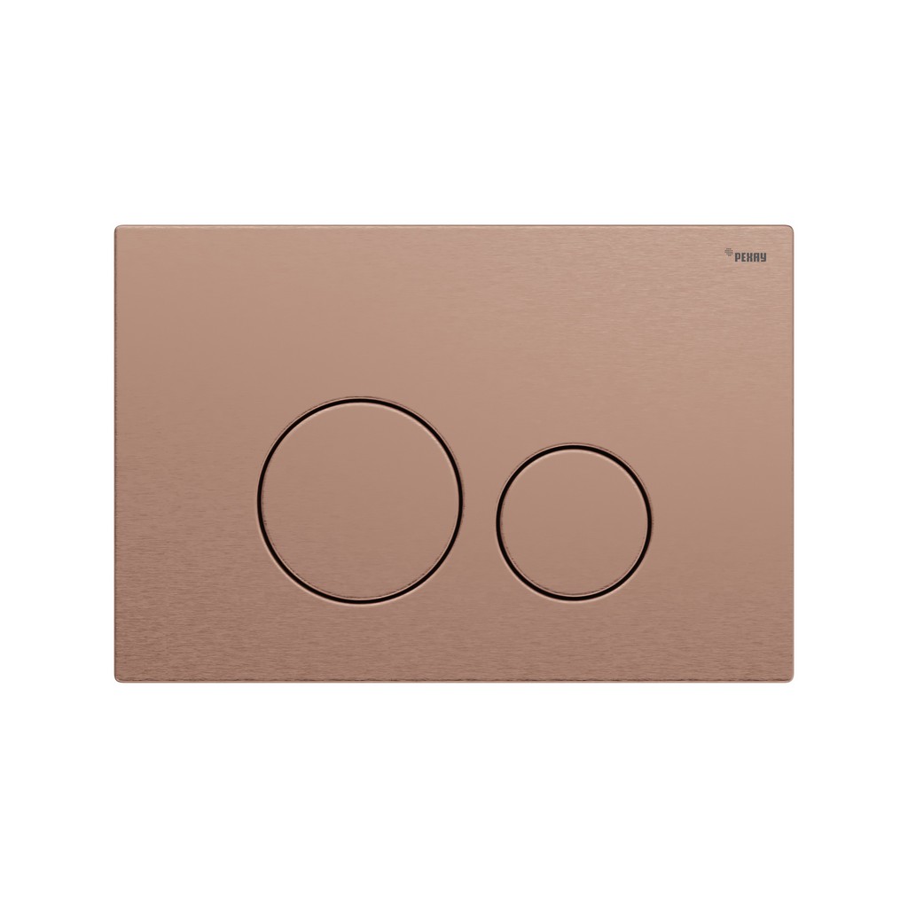 Панель смыва РЕХАУ NOVA ORB STEEL с круглыми клавишами с покрытием против отпечатков пальцев, нержавеющая сталь, брашированное розовое золото, матовый, 19102641001