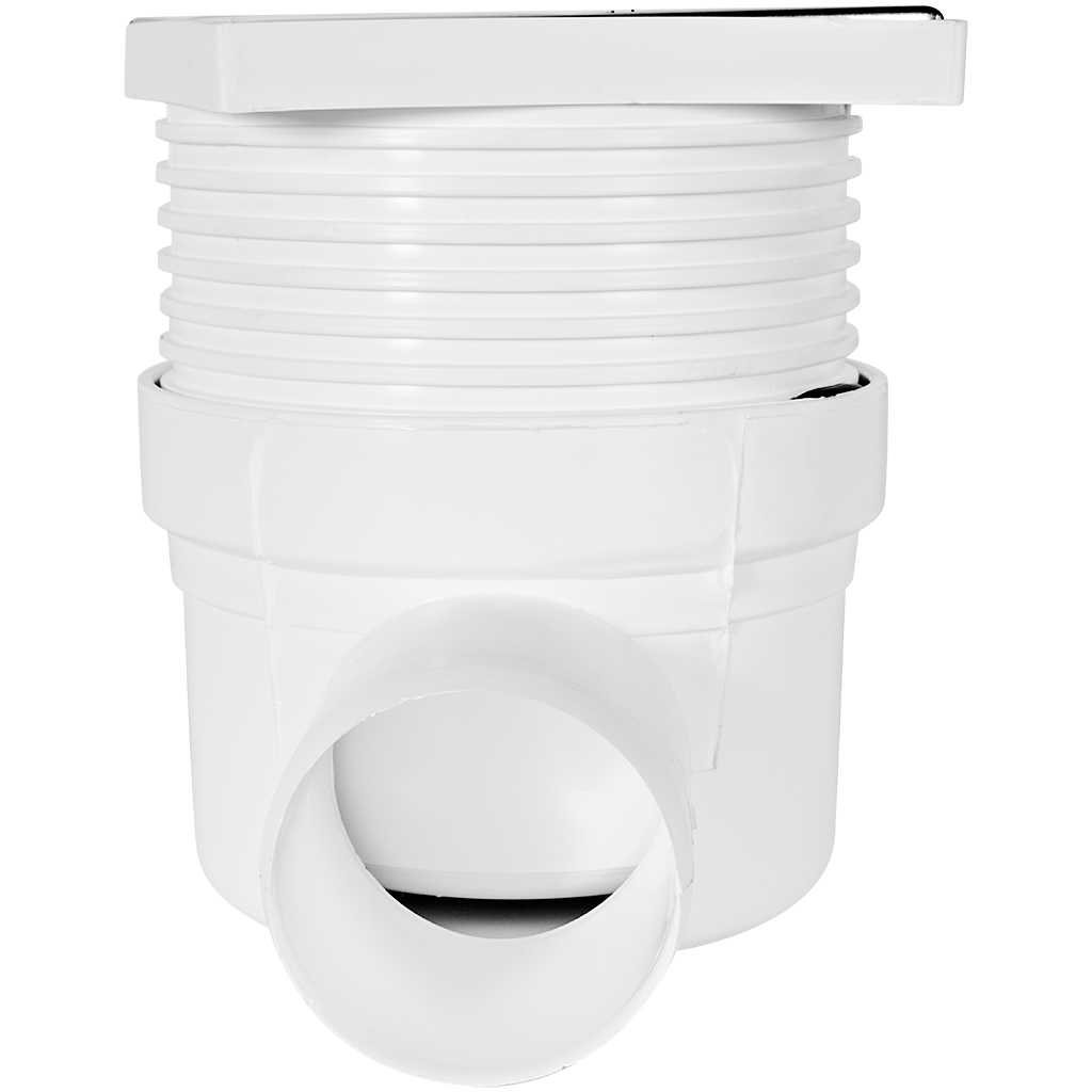 Трап регулируемый, боковой Sinikon металлическая решетка, 100*100 (Белый) D50, 10.В.050.R.M.B