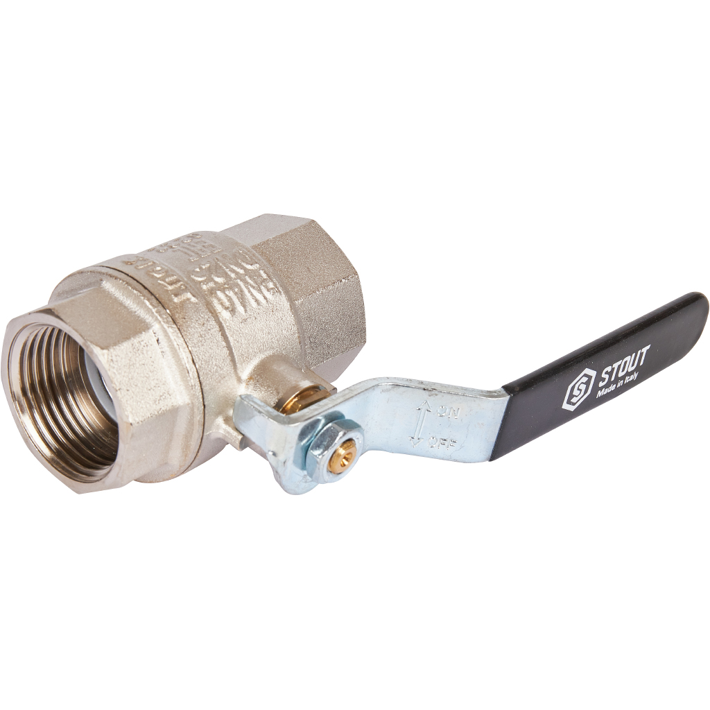 Кран шаровой STOUT полнопроходной, ВР/ВР, ручка рычаг 1