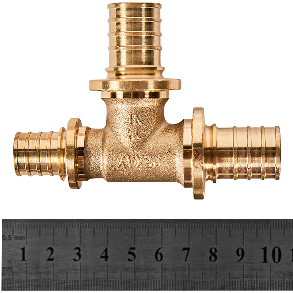 Тройник РЕХАУ с уменьшенным торцевым проходом 25-25-20 MX для труб из сшитого полиэтилена аксиальный