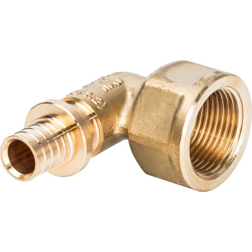 Угольник-переходник STOUT с внутренней резьбой 16xG 3/4 для труб из сшитого полиэтилена аксиальный