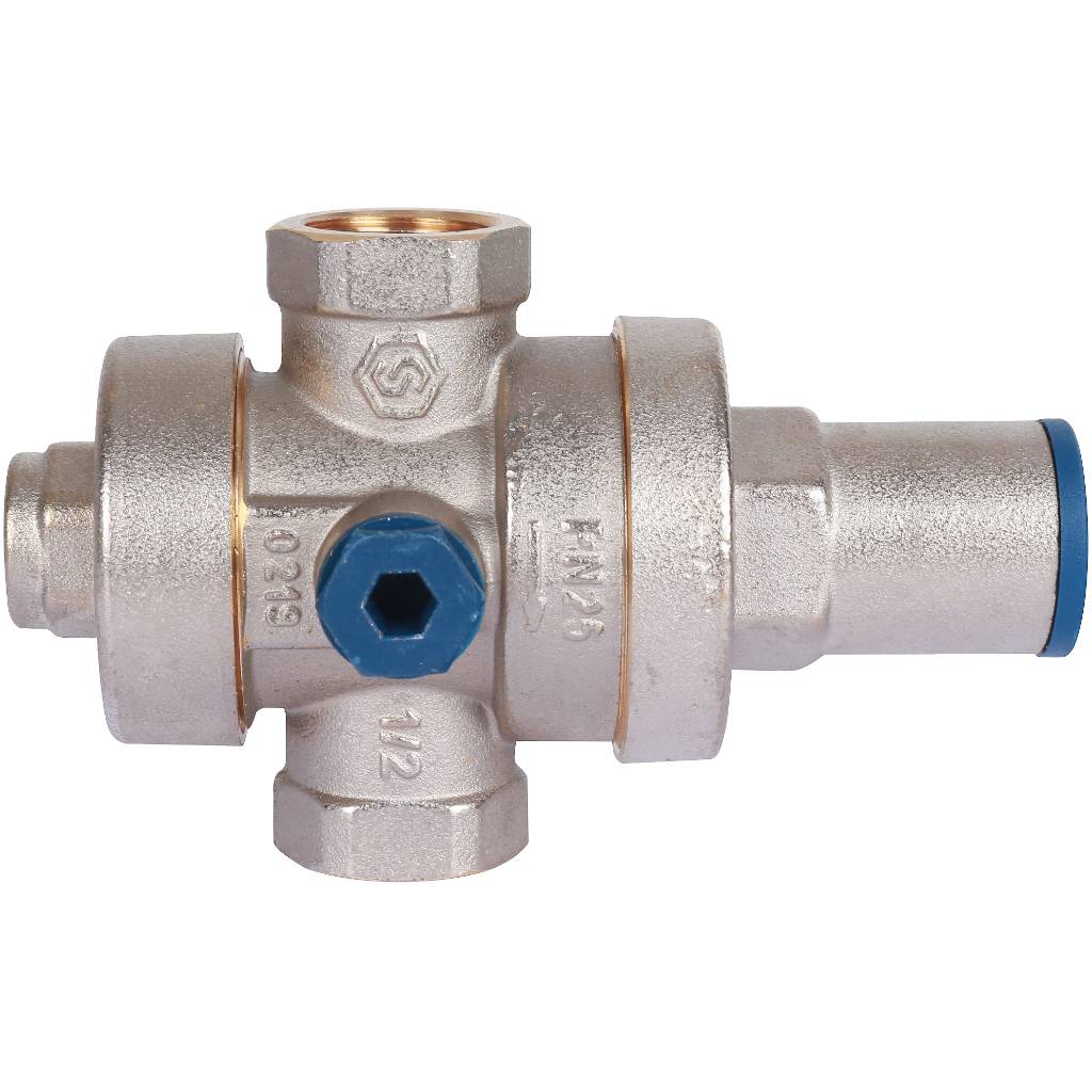 STOUT  Редуктор давления PN25 вн/вн 1/2  с выходом под манометр, SVS-1008-000015