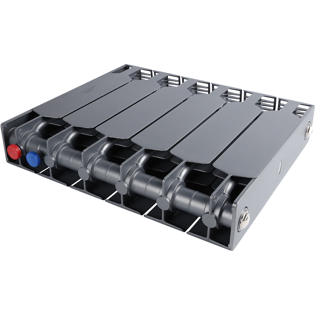 Радиатор биметаллический RIFAR SUPReMO VENTIL 350 SVR 6 секций нижнее правое подключение (Цвет ТИТАН), 4RS35.VR-6-TI