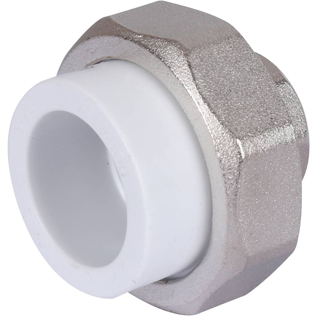Муфта разъемная с внутренней резьбой Политэк 25х1/2 для полипропиленовых труб под сварку (цвет белый)
