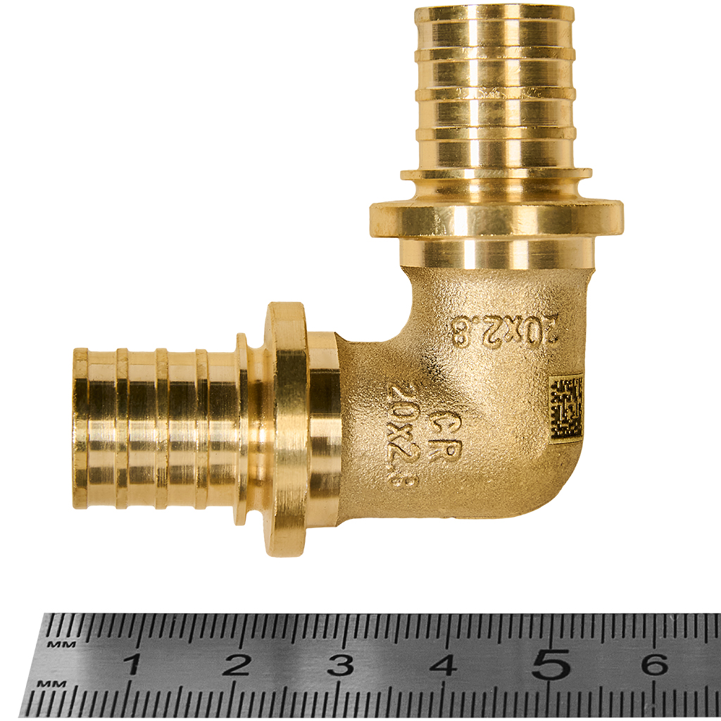 Угольник РЕХАУ 90°, 20 MX для труб из сшитого полиэтилена аксиальный, 11080221001
