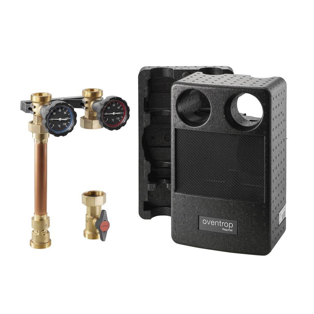 Система обвязки котла Oventrop Regumat S-180 без насоса Ду 25, с универсальной теплоизоляцией, 1357020