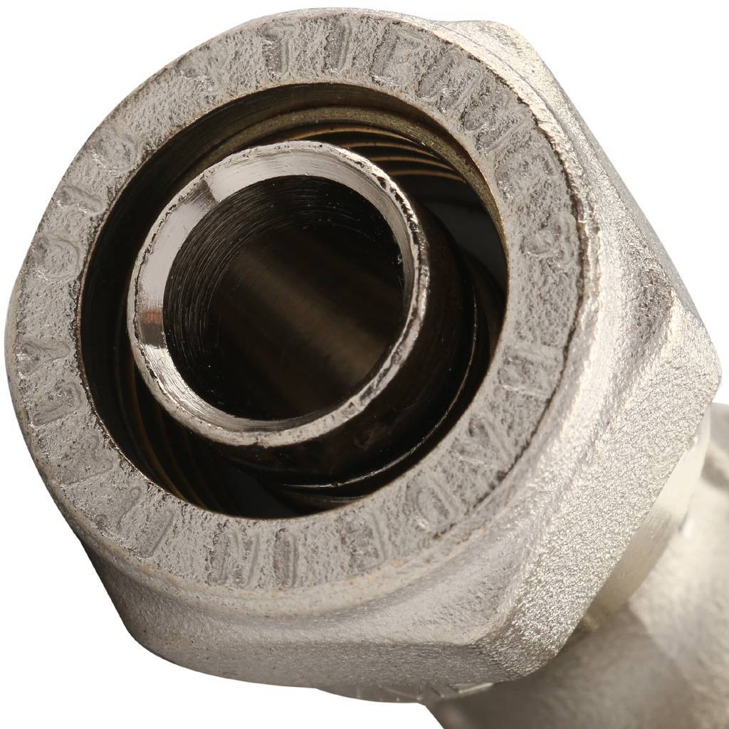 Тройник TIEMME с внутренней резьбой (16х2.0х1/2) для металлопластиковых труб винтовой, 1600018