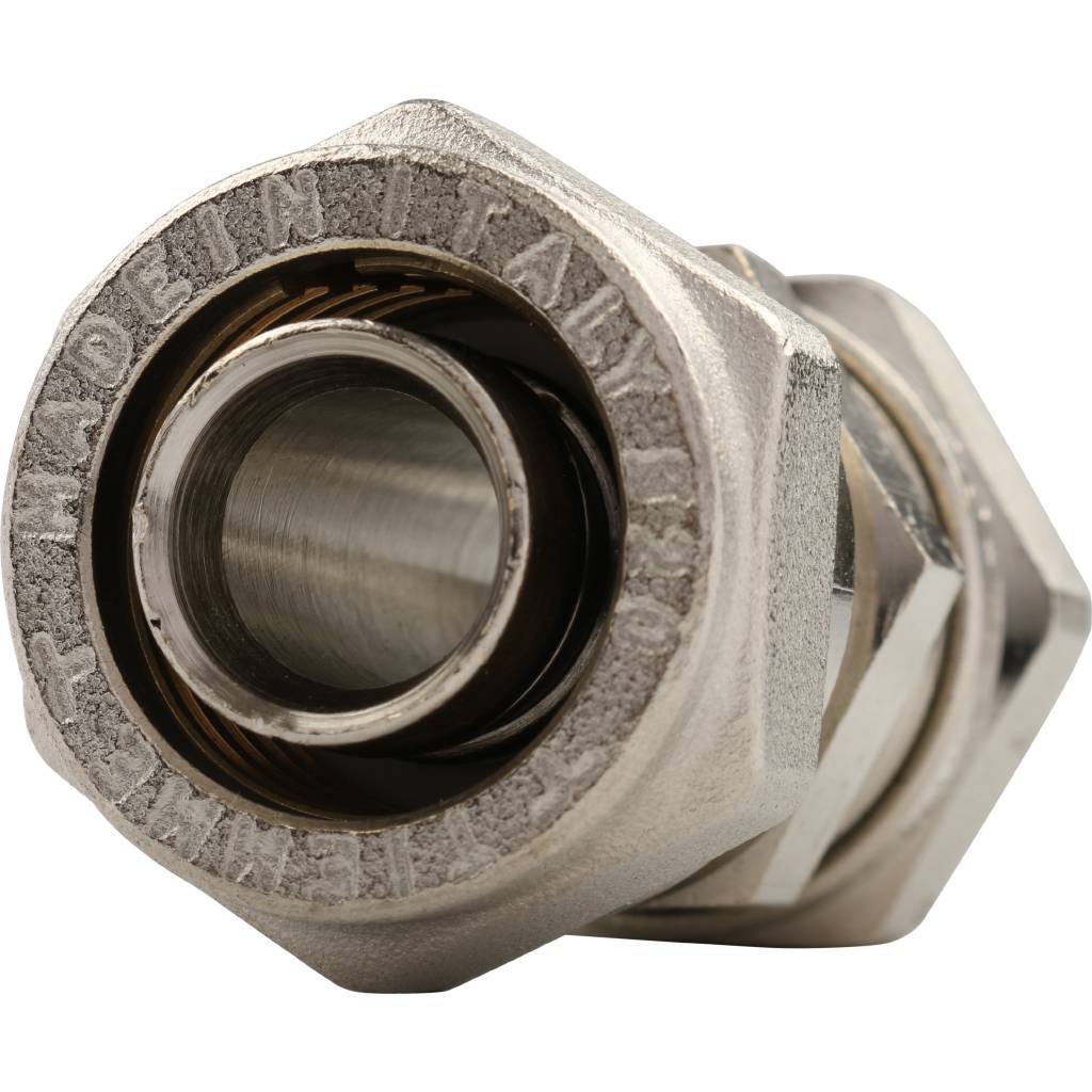 Муфта TIEMME соединительная (20.х2.0) для металлопластиковых труб винтовой, 1600024