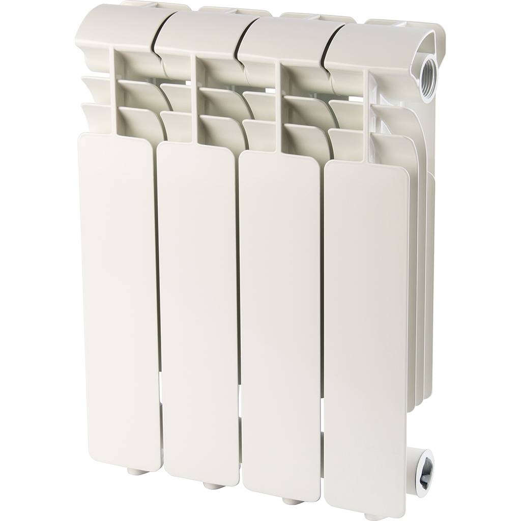 Радиатор алюминиевый Global ISEO 350 4 секции боковое подключение (белый RAL 9010), IS035004