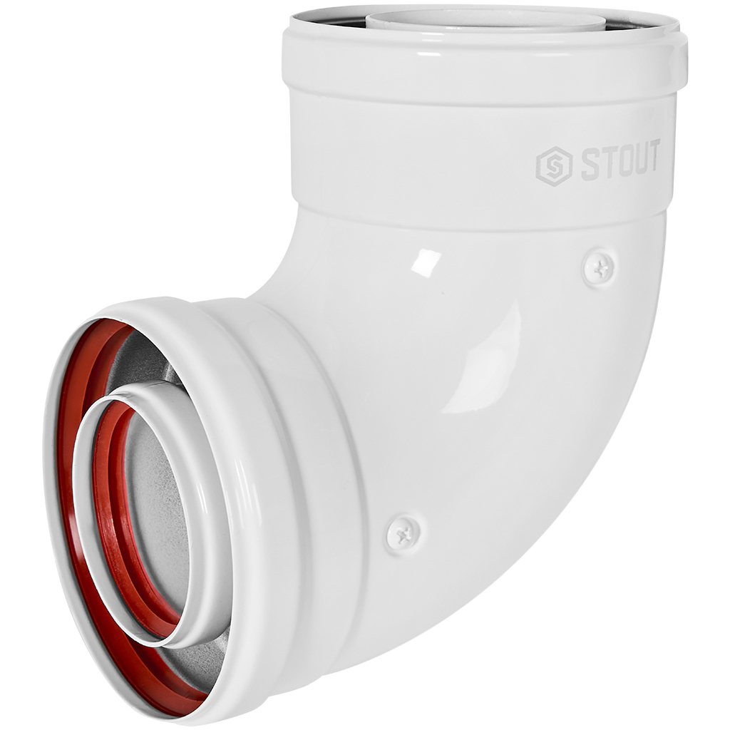 STOUT SCR-6010-000190 STOUT Отвод 90° традиц. коакс. D60(м-м)/100(м-м), SCR-6010-000190