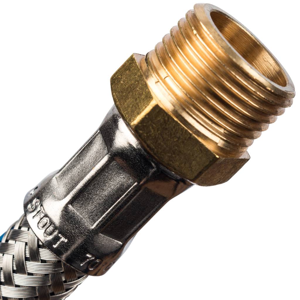 Гибкая подводка для воды STOUT НР 3/8 х ВР 3/8, длина 400 мм, SHF-0055-081010