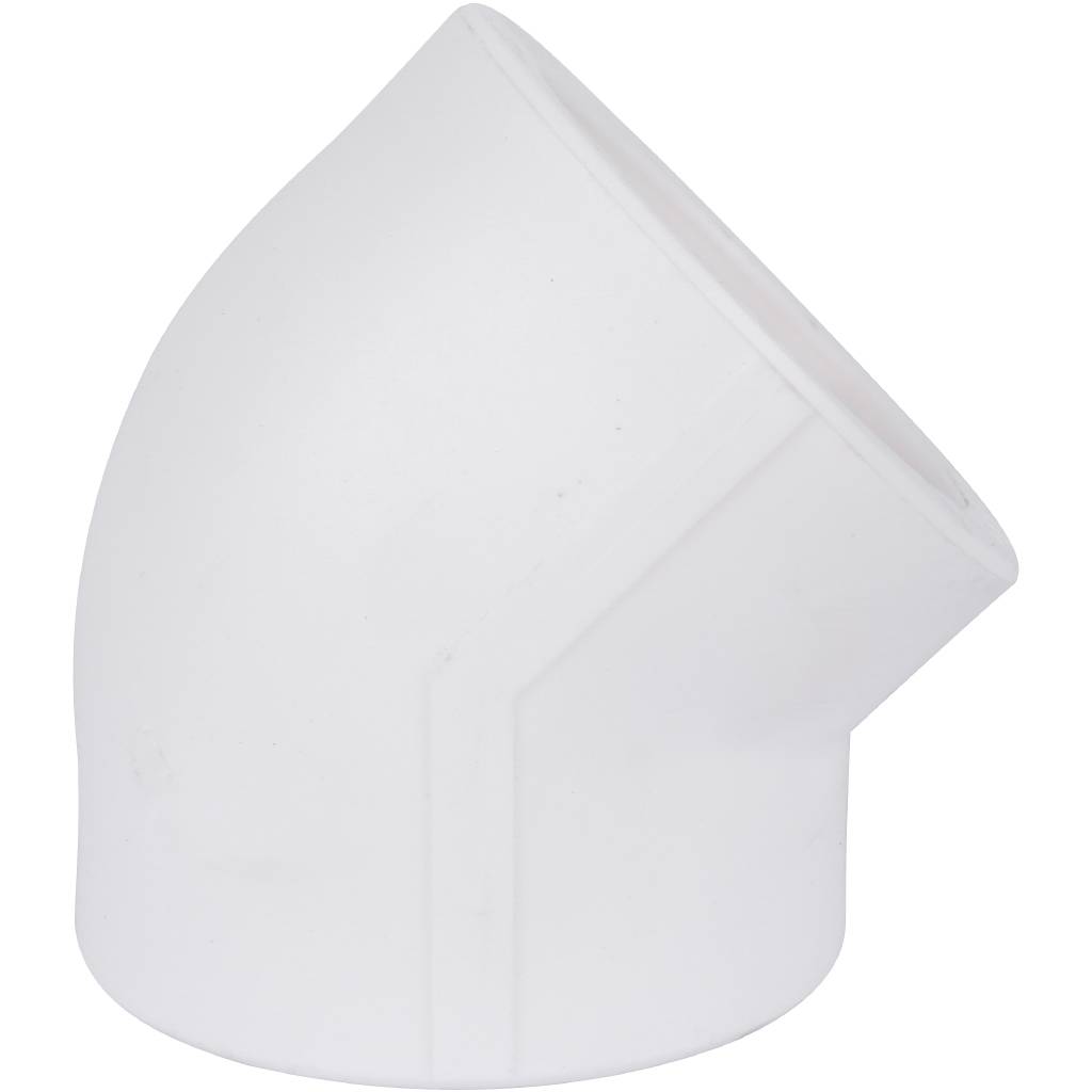 Угольник Kalde d=63 45* для полипропиленовых труб под сварку (цвет белый), R.3212-elb-630045
